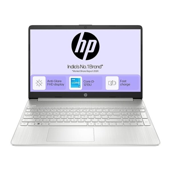 HP 15s,12th Gen Intel Core i3-1215U, 8GB DDR4, 512 GB SSD(Win 11, Office 21, Silver, 1.69kg), Anti-Glare, 15.6inch(39.6Cm), FHD Laptop, Intel UHD Graphics, Dual Speakers, HD Camera, fy5006tu